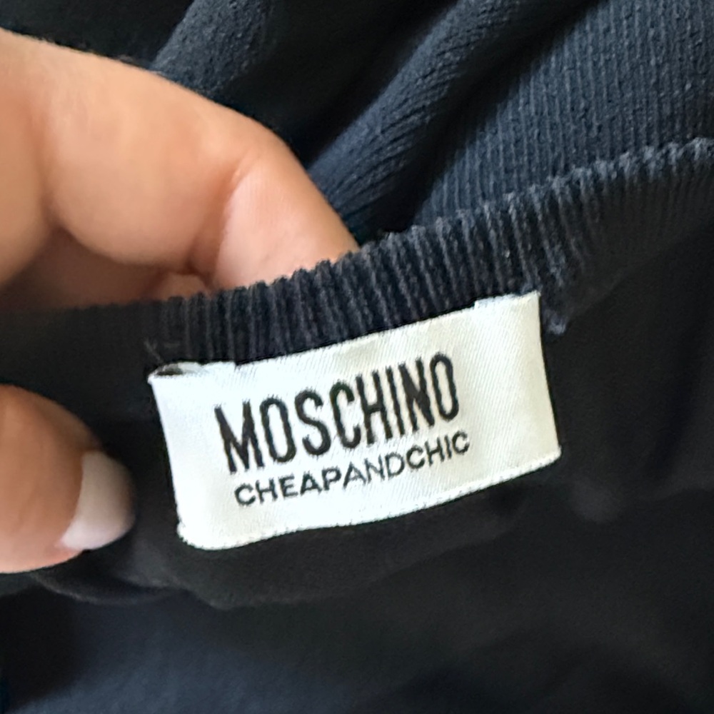 Moschino “Cheap & Chic” Black Sleeveless Knit Halter Top - Picture 3 of 7